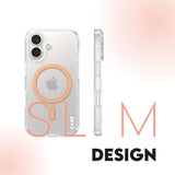 CARE by PanzerGlass iPhone 16 FLAGSHIP Urban Combat Case - MagSafe Compatible - Transparent / Peach Fuzz
