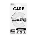 CARE by PanzerGlass iPhone 15 FLAGSHIP Urban Combat Case - MagSafe Compatible - Transparent / White