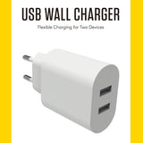 Smartline 24W Wall charger w. 2x USB-A - White