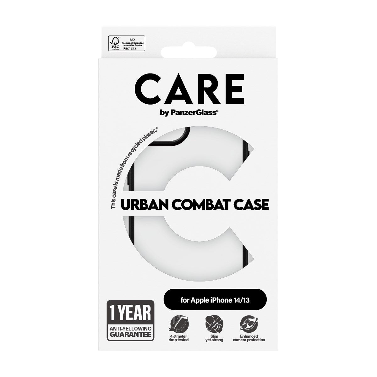 CARE by PanzerGlass iPhone 14 / 13 FLAGSHIP Urban Combat Case - Transparent