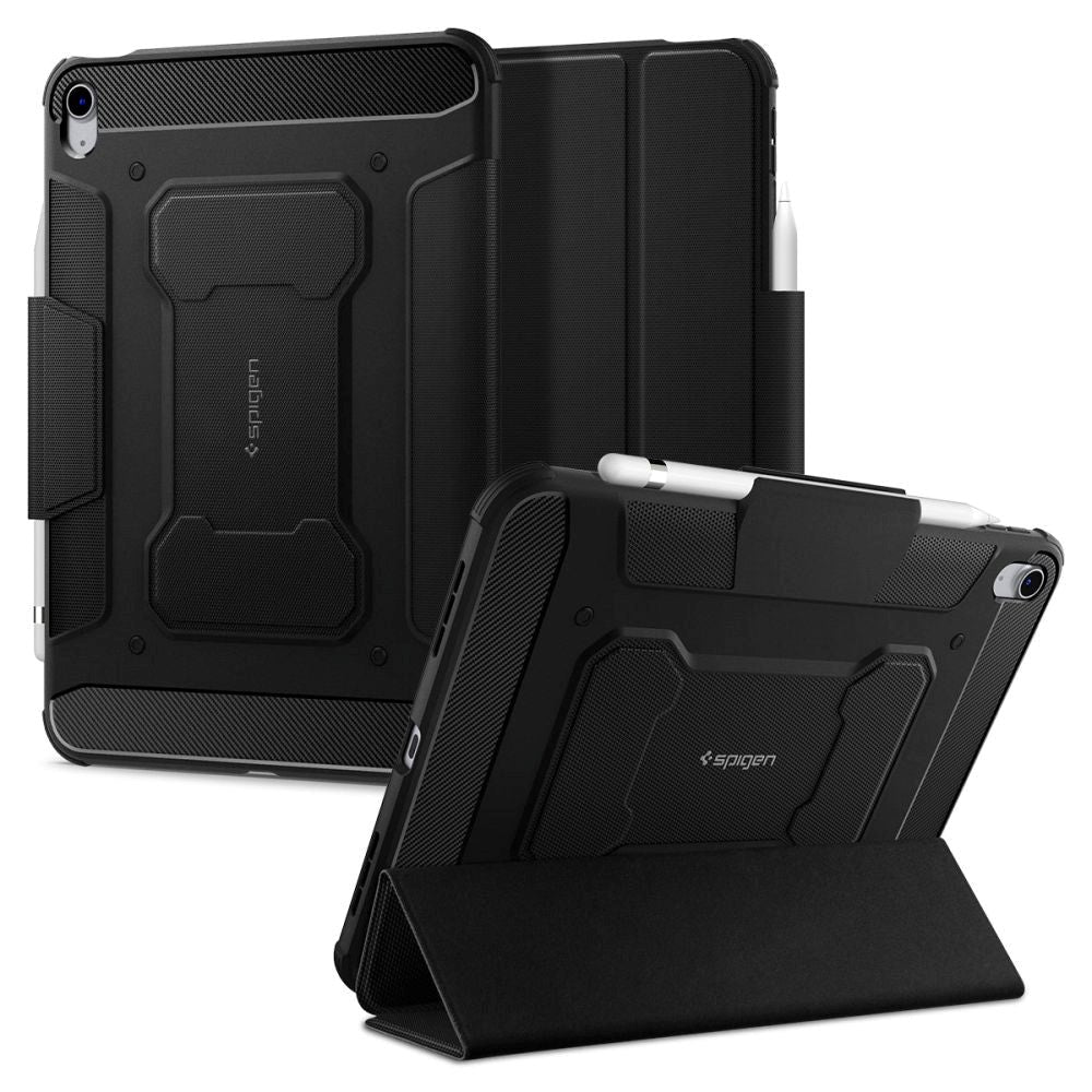 iPad 10.9" (2024/2022) Spigen Rugged Armor Pro Case w. Apple Pencil Holder - Black