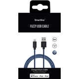 Smartline Fuzzy USB-A to Lightning Cable 2 w. - Blue