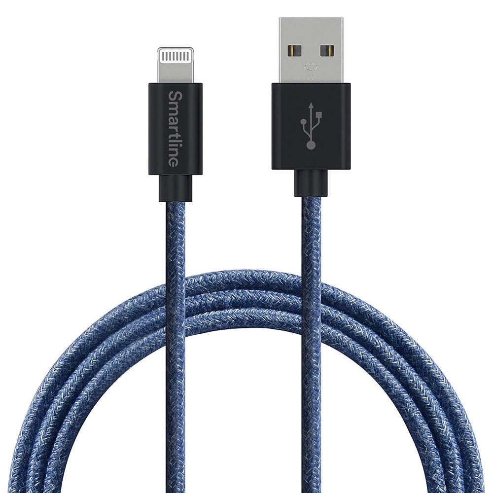 Smartline Fuzzy USB-A to Lightning Cable 2 w. - Blue