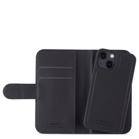 Holdit iPhone 13 Mini Extended Magnet Case Leather Wallet Case - Black