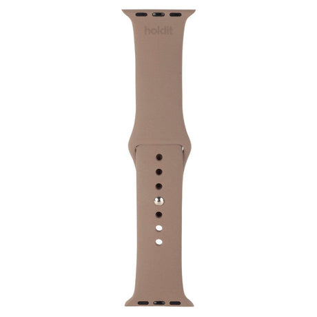 Apple Watch (38/40/SE/41/42mm) Holdit Silicone Watch Strap - Mocha Brown