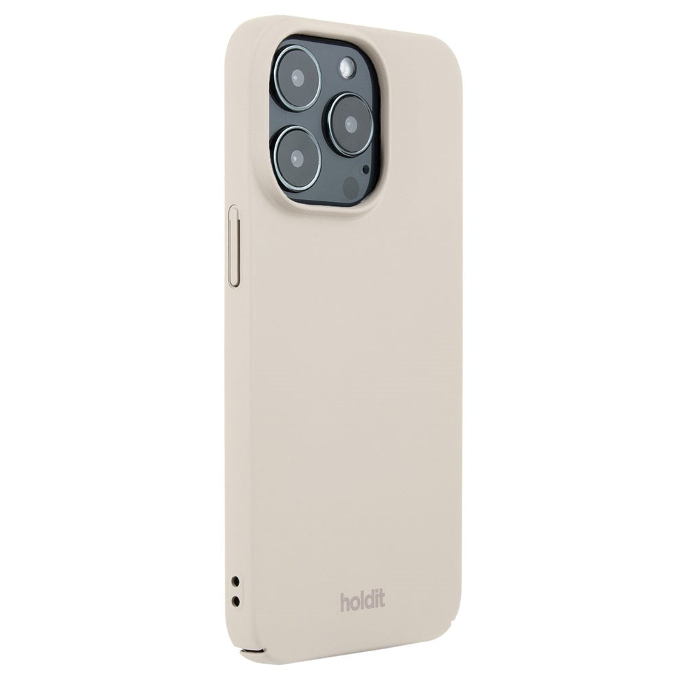 Holdit iPhone 15 Pro Slim Plastic Case - Light Beige