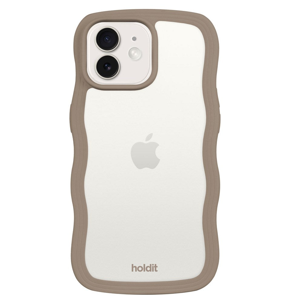 Holdit iPhone 12 / 12 Pro Wavy Case - Mocha Brown / Transparent