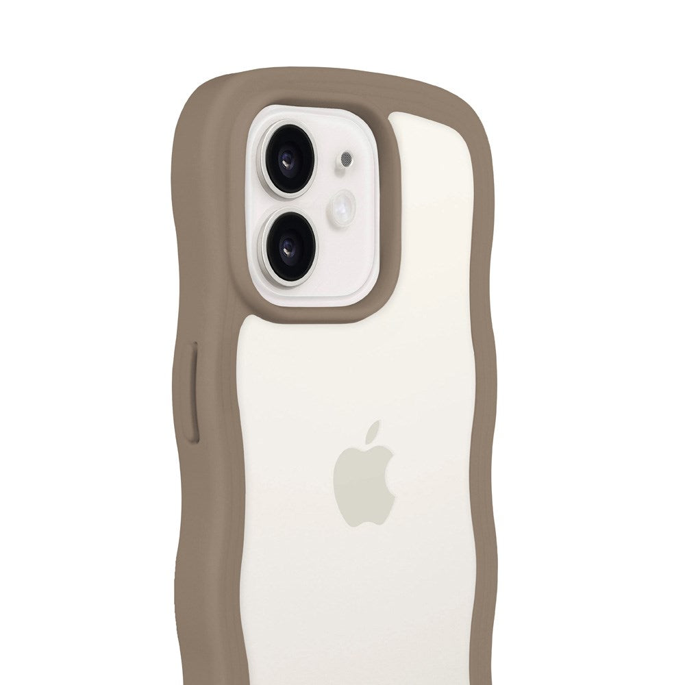 Holdit iPhone 12 / 12 Pro Wavy Case - Mocha Brown / Transparent