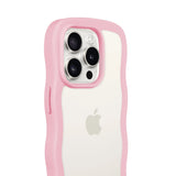 Holdit iPhone 15 Pro Max Wavy Case - Pink / Transparent