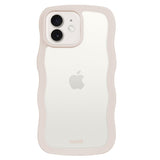 Holdit iPhone 12 / 12 Pro Wavy Case - Light Beige / Transparent