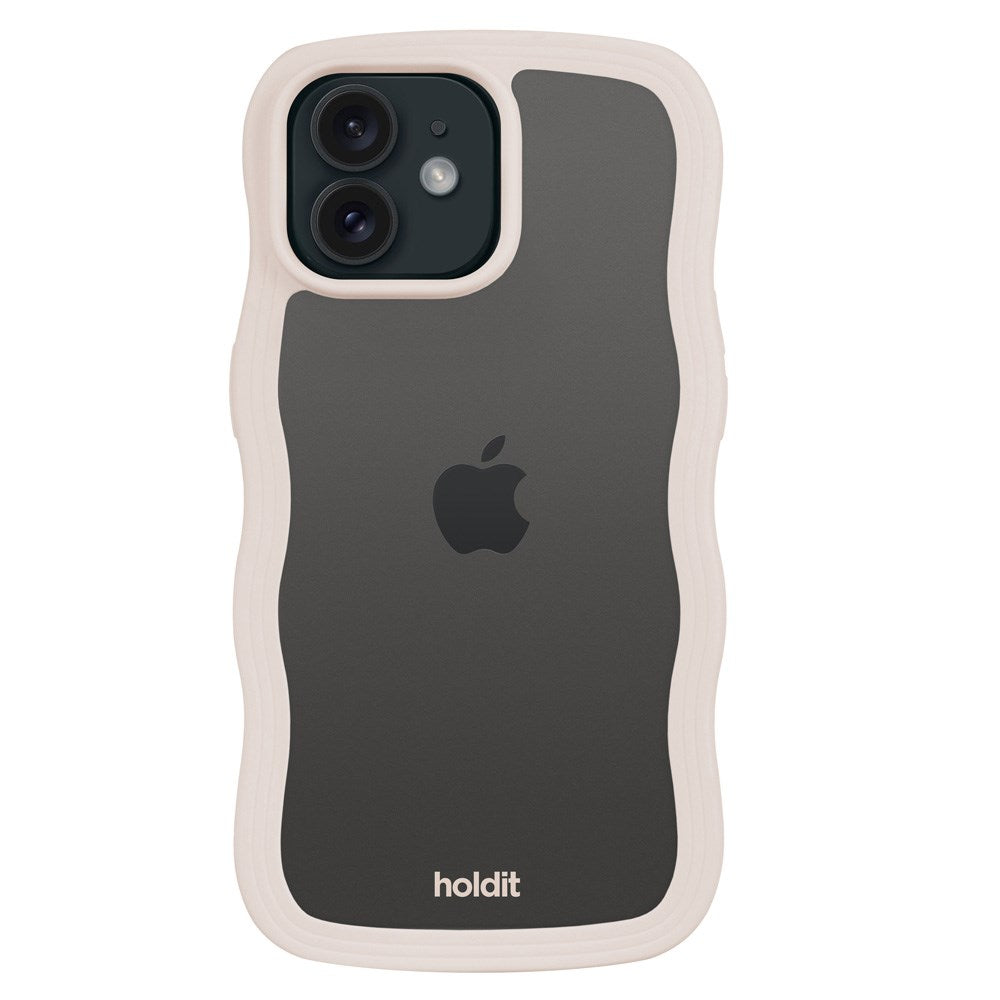 Holdit iPhone 12 / 12 Pro Wavy Case - Light Beige / Transparent