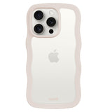 Holdit iPhone 15 Pro Max Wavy Case - Light Beige / Transparent