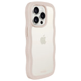 Holdit iPhone 15 Pro Max Wavy Case - Light Beige / Transparent