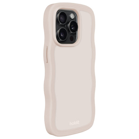 Holdit iPhone 15 Pro Wavy Case - Light Beige