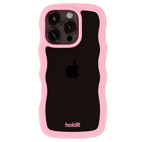 Holdit iPhone 16 Pro Wavy Case - Pink / Transparent