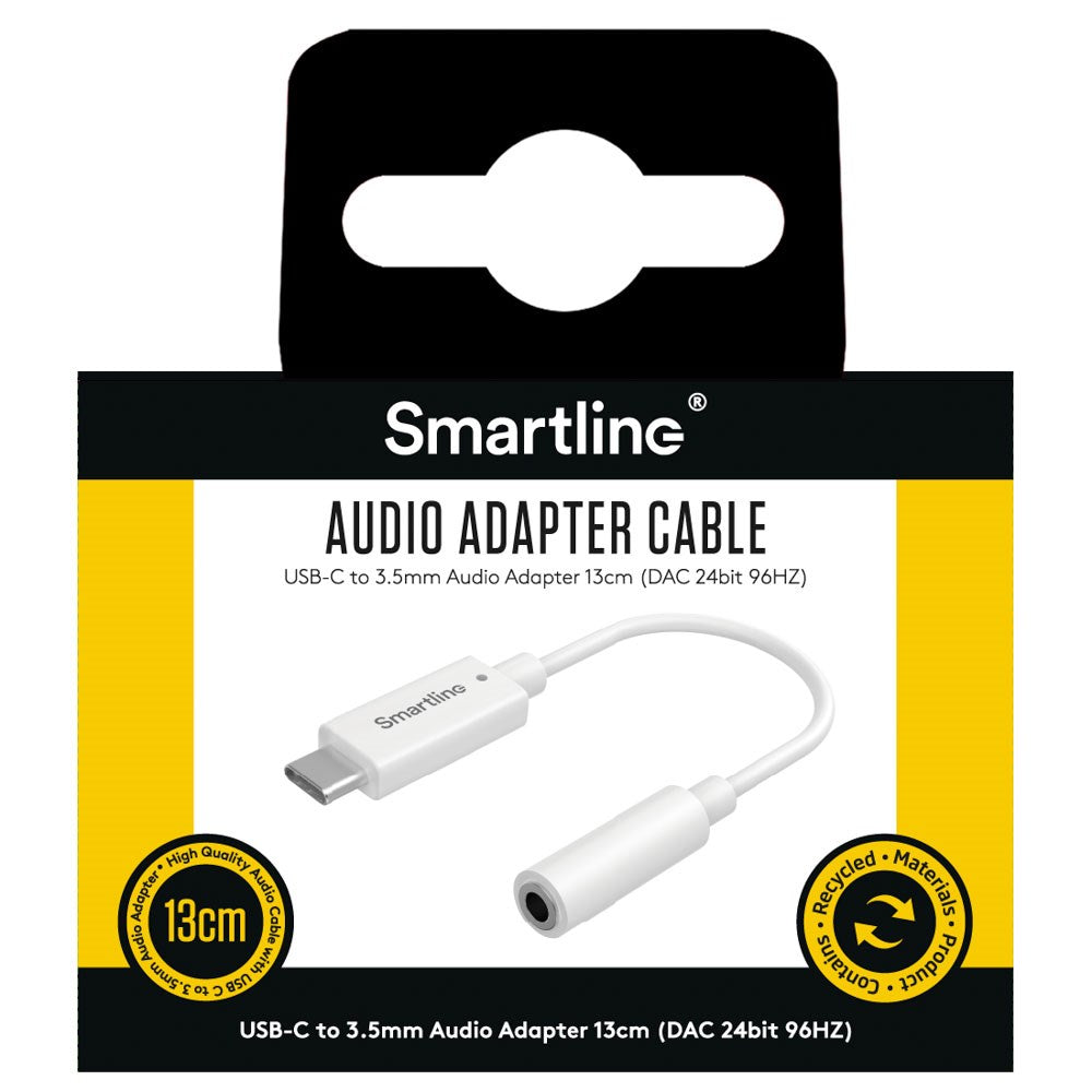 Smartline USB-C to 3.5mm Jackstick Audio Adapter 13cm - White