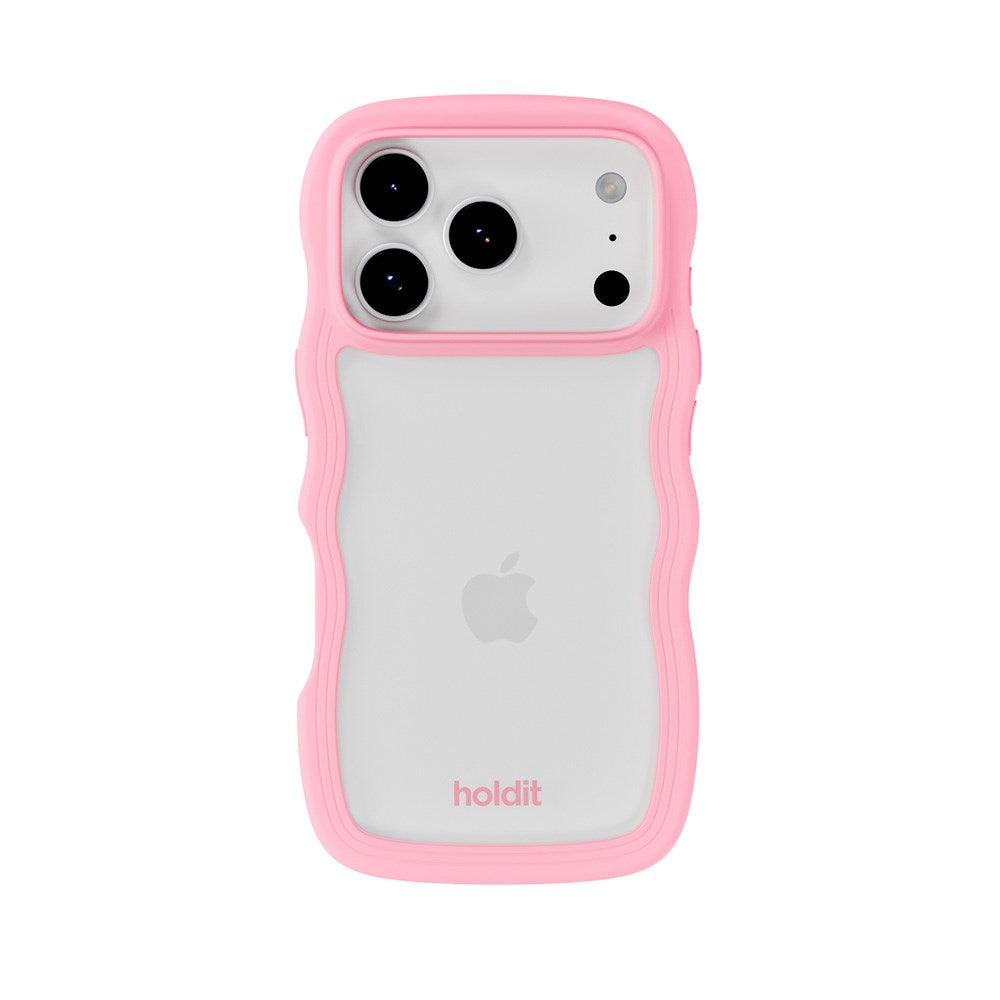 Holdit iPhone 17 Pro Wavy Case - Pink / Transparent
