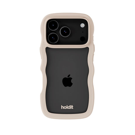 Holdit iPhone 17 Pro Wavy Case - Light Beige / Transparent
