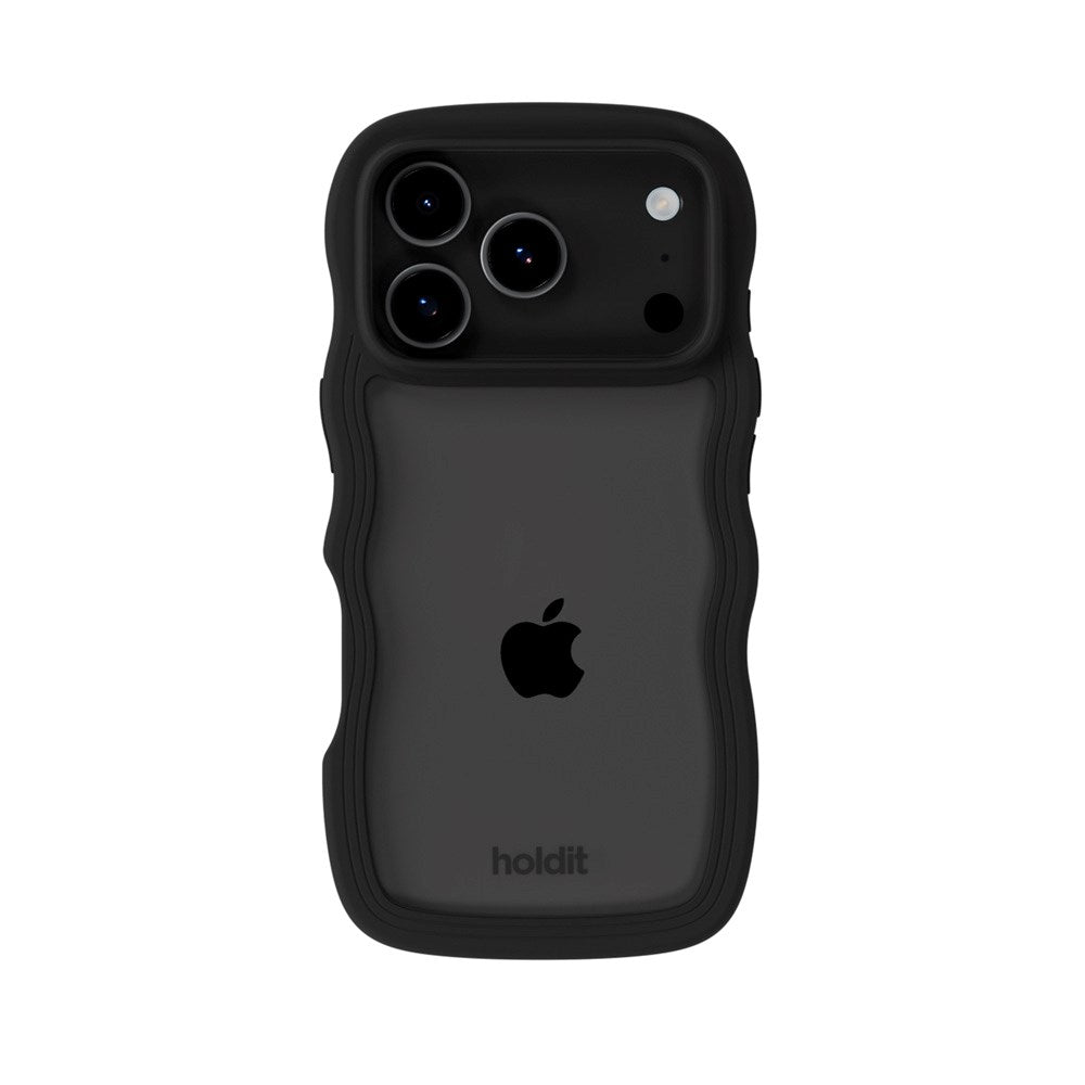Holdit iPhone 17 Pro Max Wavy Case - Black / Transparent
