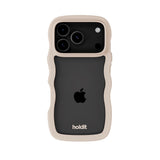 Holdit iPhone 17 Pro Max Wavy Case - Light Beige / Transparent