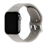 Apple Watch (38/40/SE/41/42mm) Holdit Silicone Watch Strap with Metal Buckle - Taupe