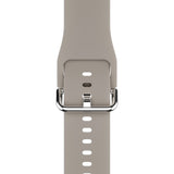 Apple Watch (38/40/SE/41/42mm) Holdit Silicone Watch Strap with Metal Buckle - Taupe