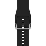 Apple Watch (38/40/SE/41/42mm) Holdit Silicone Watch Strap with Metal Buckle - Black