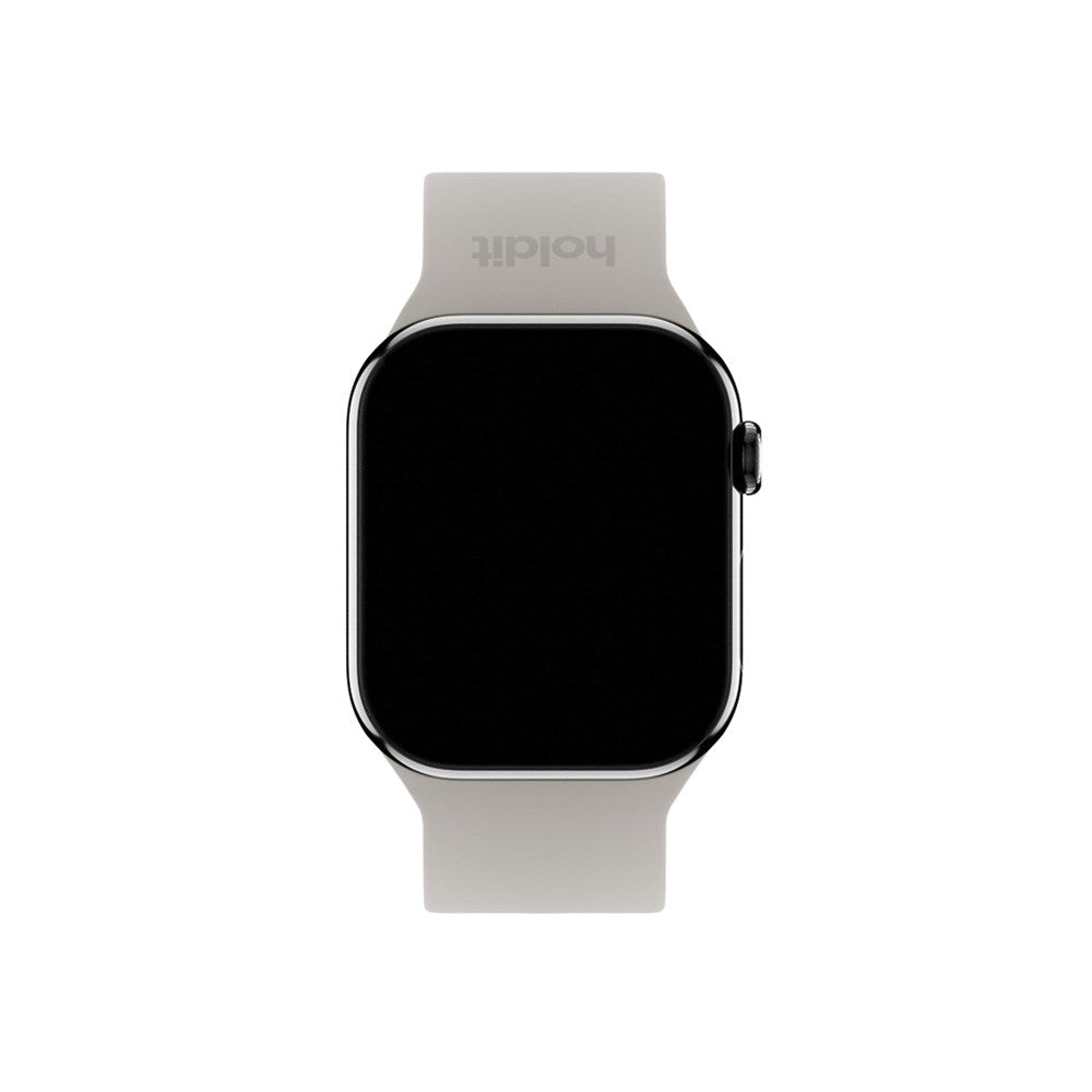 Apple Watch (42/44/SE/45/46/49mm) Holdit Silicone Watch Strap with Metal Buckle - Taupe