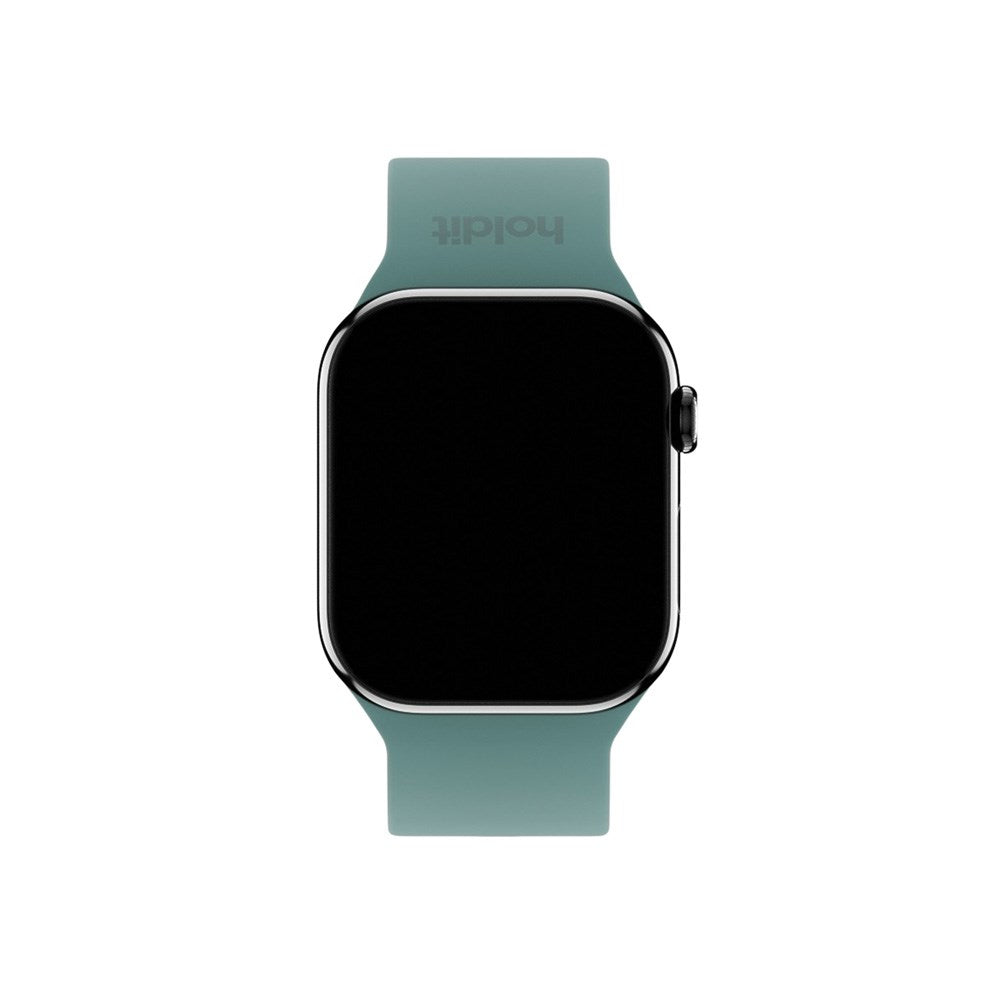 Apple Watch (42/44/SE/45/46/49mm) Holdit Silicone Watch Strap with Metal Buckle - Moss Green