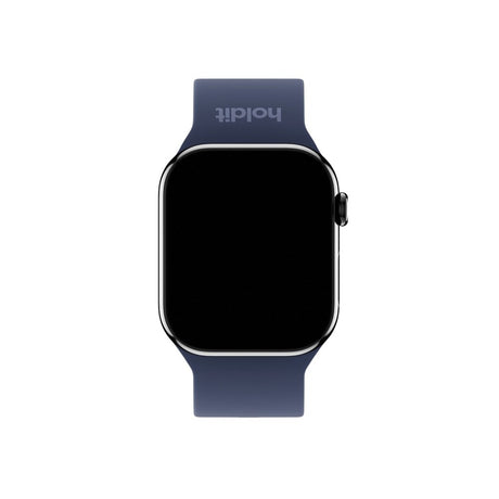 Apple Watch (42/44/SE/45/46/49mm) Holdit Silicone Watch Strap with Metal Buckle - Navy Blue