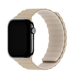 Apple Watch (38/40/SE/41/42mm) Holdit Silicone Magnet Watch Strap - Light Beige / Beige