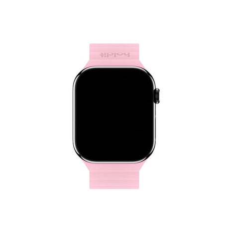 Apple Watch (42/44/SE/45/46/49mm) Holdit Silicone Magnet Watch Strap - Pink / Beige