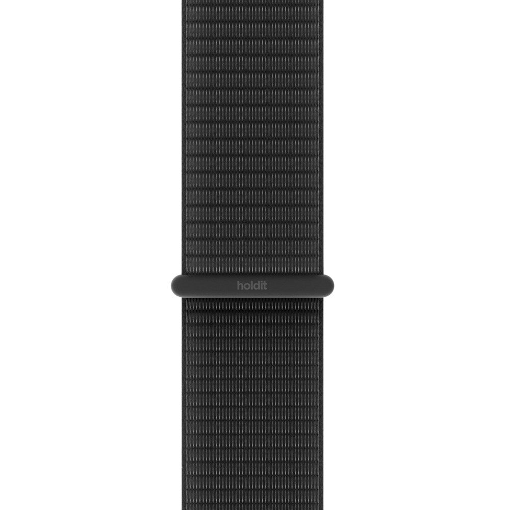 Apple Watch (38/40/SE/41/42mm) Holdit Nylon Watch Strap with Velcro Closure - Black