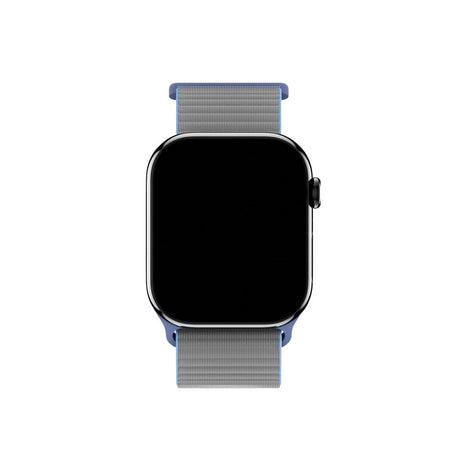 Apple Watch (38/40/SE/41/42mm) Holdit Nylon Watch Strap with Velcro Closure - Grey / Blue