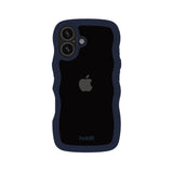 Holdit iPhone 16 Wavy Case - Midnight Blue / Transparent