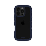 Holdit iPhone 16 Pro Wavy Case - Midnight Blue / Transparent