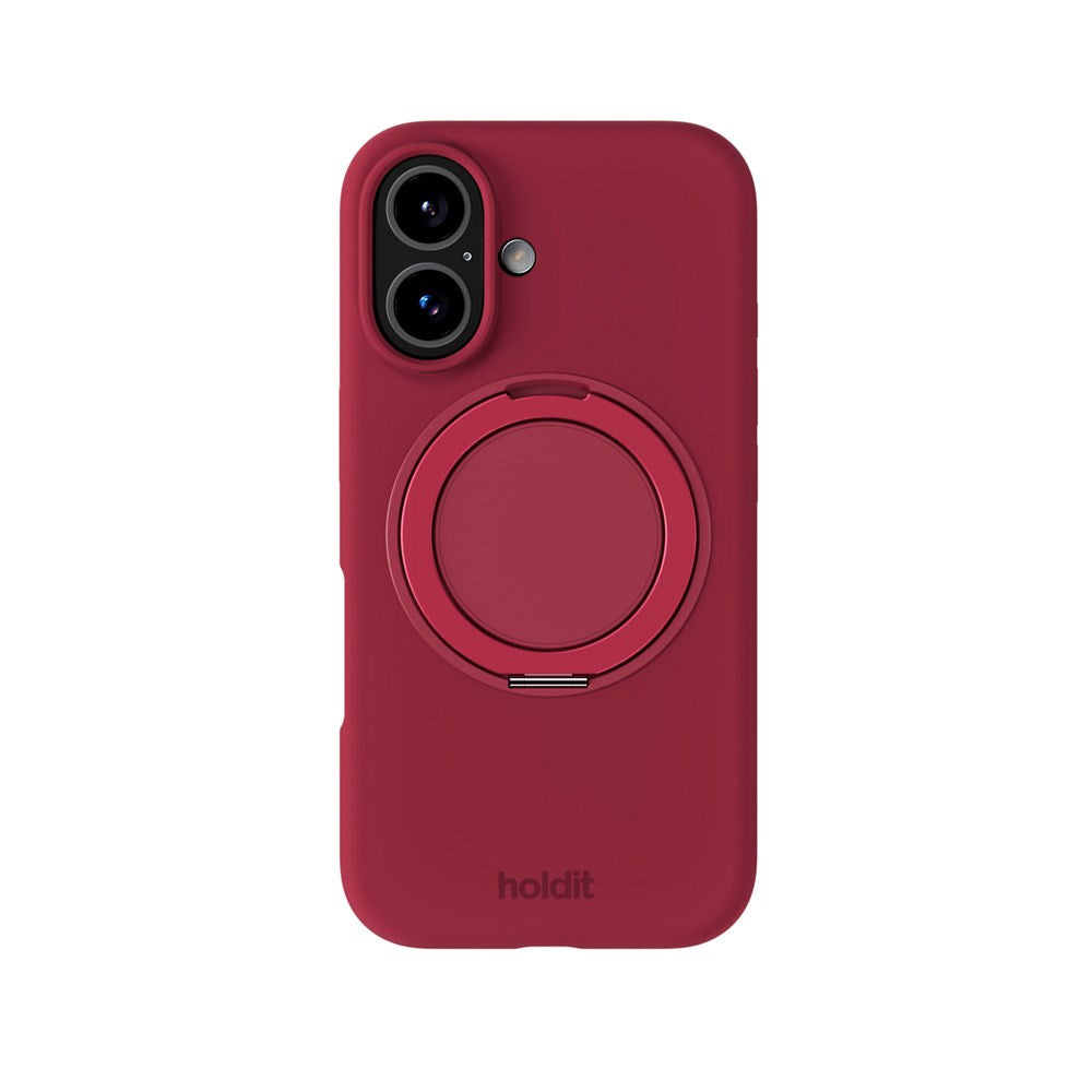 iPhone 16 Holdit Silicone Stand Case - Red Velvet