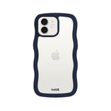 Holdit iPhone 12 / 12 Pro Wavy Case - Midnight Blue / Transparent