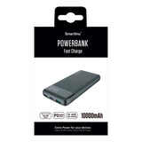 Smartline 10.000mAh Powerbank with PD / QC3.0 & LED-Display - Black