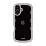 iPhone 16 Holdit Wavy Case - Wool Grey / Transparent