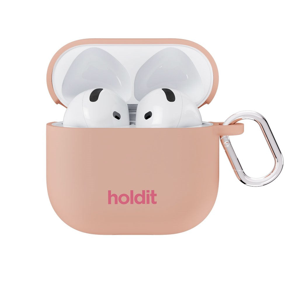 Apple AirPods (4th Gen.) Holdit Silicone Case with Carabiner - Bare Pink