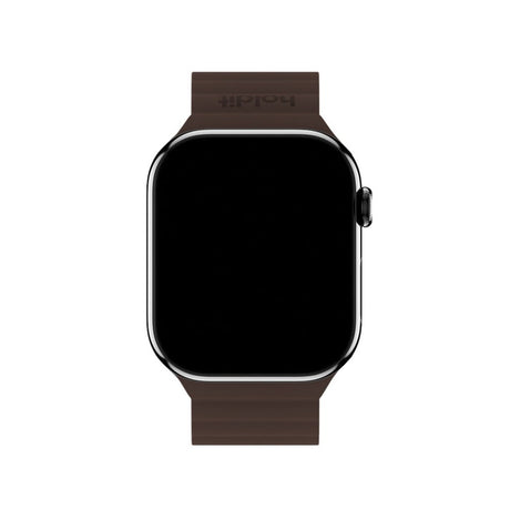Apple Watch (42/44/SE/45/46/49mm) Holdit Silicone Magnet Strap - Chocolate / Black