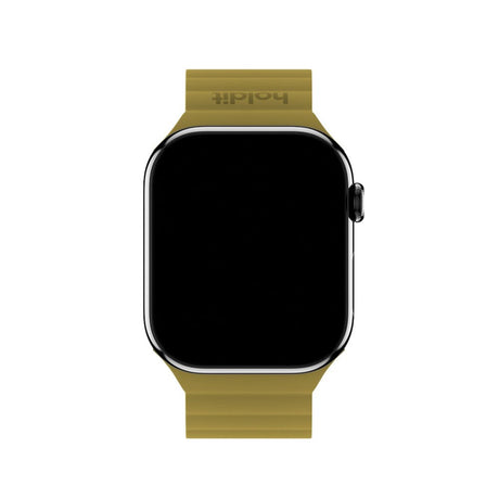 Apple Watch (38/40/SE/41/42mm) Holdit Silicone Magnet Strap - Warm Olive / Black