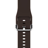 Apple Watch (42/44/SE/45/46/49mm) Holdit Silicone Watch Strap with Metal Buckle - Chocolate
