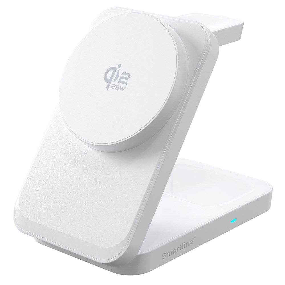 Smartline Foldable 3-in-1 Wireless Charger 25W - Qi2 Compatible - White
