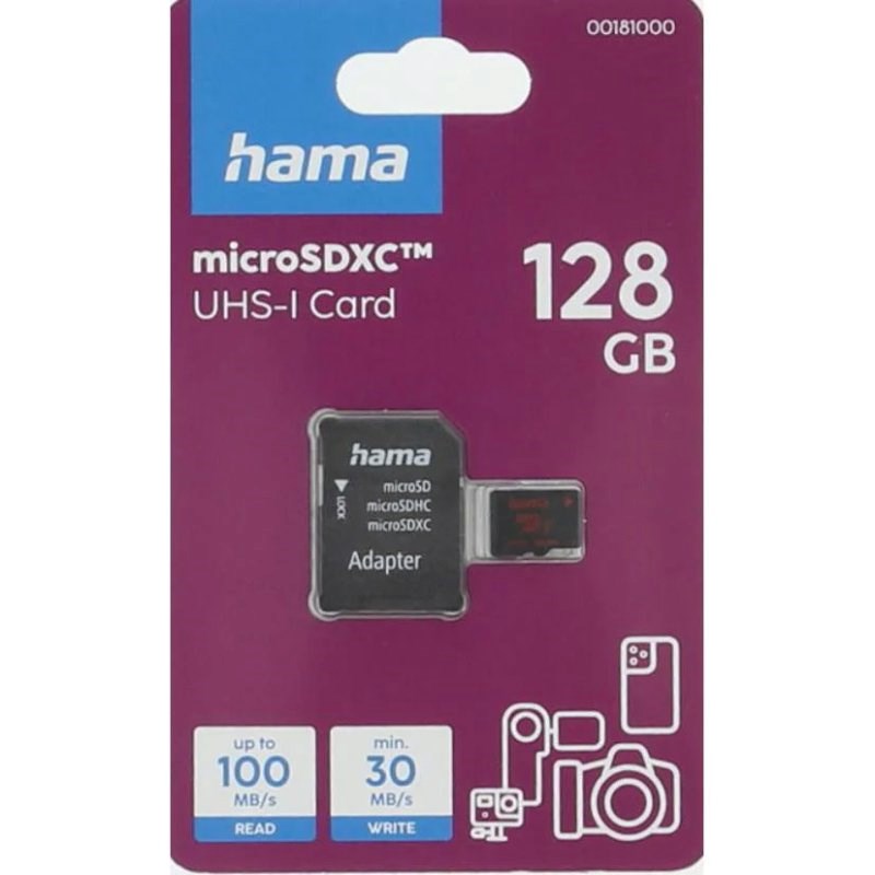 HAMA Micro SDXC Card incl. SD-Adapter 100MB/s - 128GB