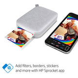 HP Sprocket Mobile Photo Printer 5 x 7,6 cm w. Photo Paper