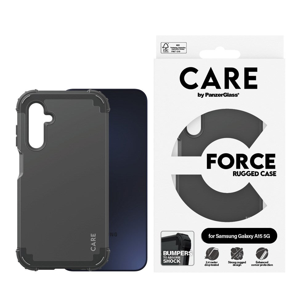 CARE by PanzerGlass Samsung Galaxy A15 (5G) Fashionable FORCE Case - MagSafe Compatible - Black