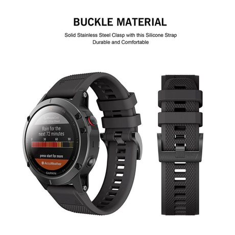 Universal Garmin 26mm QuickFit Strap Tech-Protect Smooth Strap - Black