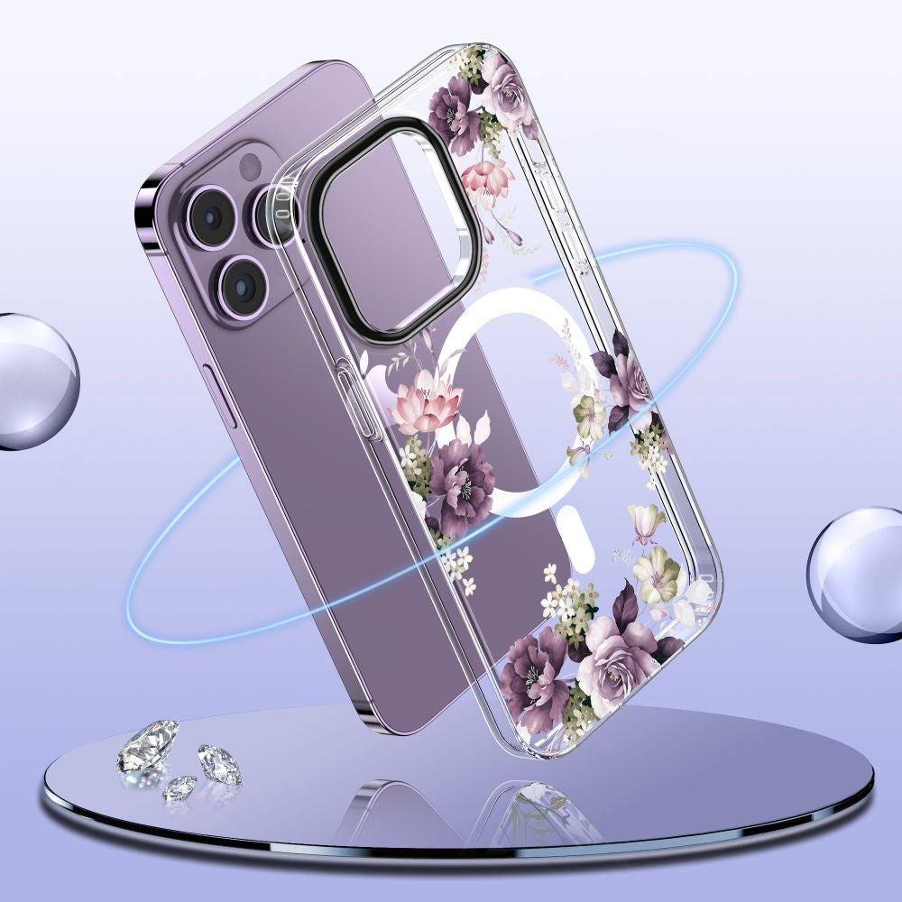 iPhone 15 Pro Tech-Protect MagMood Case - MagSafe Compatible - Spring Floral